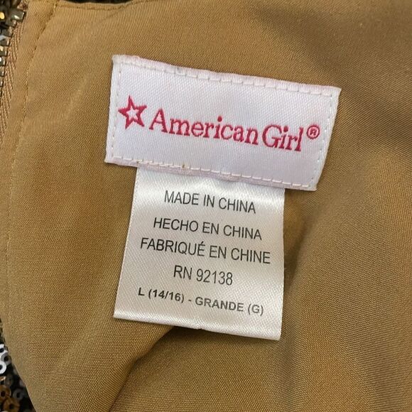 AMERICAN GIRL Golden Sparkle Sequin Tunic Shirt Dress | size L (14/16) - Picture 7 of 9